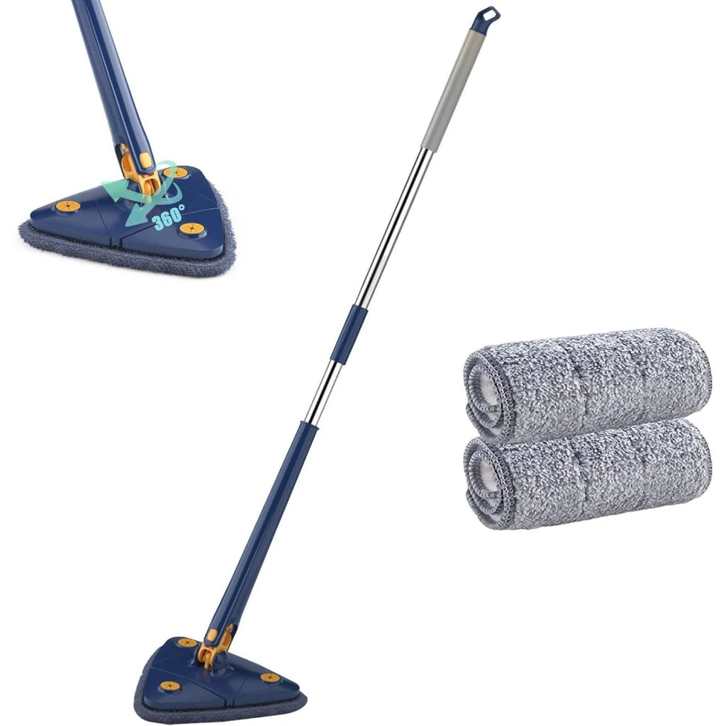 Mop Esfregão Triangular Giratório 360° Ajustável com 2 Refis