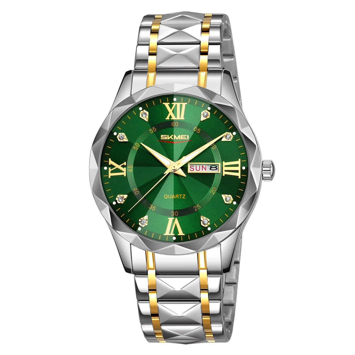 Relógio SKMEI Luxury Premium – Gold & Green