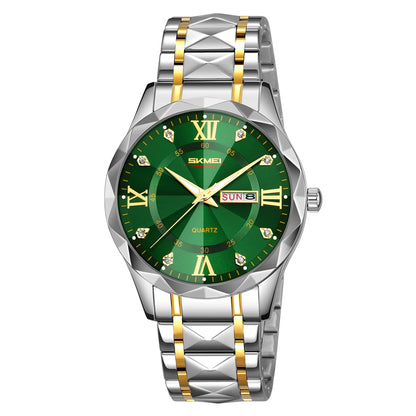 Relógio SKMEI Luxury Premium – Gold & Green