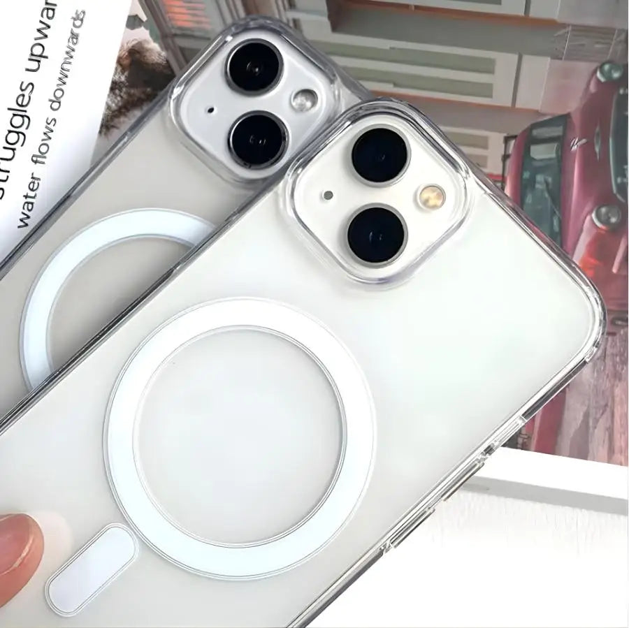 Capinha Transparente Magnetica de Luxo Para iPhone 11, 12, 13, 14, XR, X, XS Max, 7, 8 Plus com Proteção de Câmera