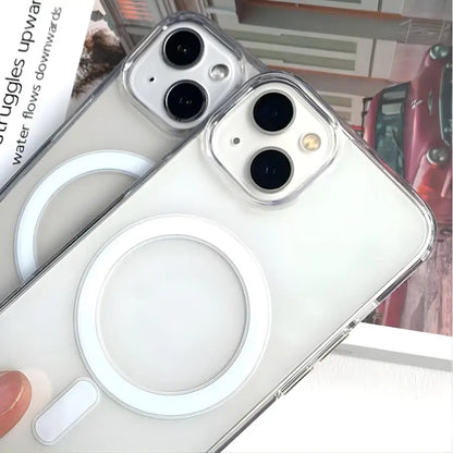 Capinha Transparente Magnetica de Luxo Para iPhone 11, 12, 13, 14, XR, X, XS Max, 7, 8 Plus com Proteção de Câmera