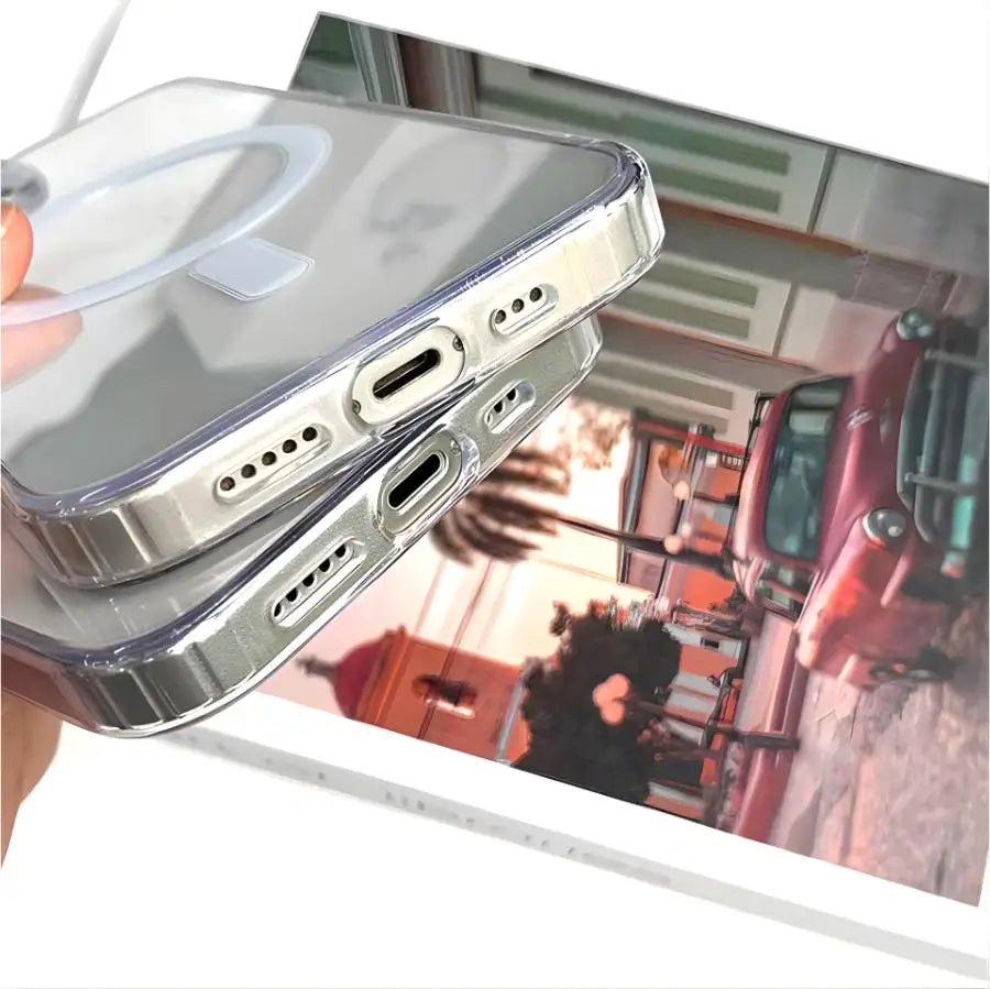 Capinha Transparente Magnetica de Luxo Para iPhone 11, 12, 13, 14, XR, X, XS Max, 7, 8 Plus com Proteção de Câmera