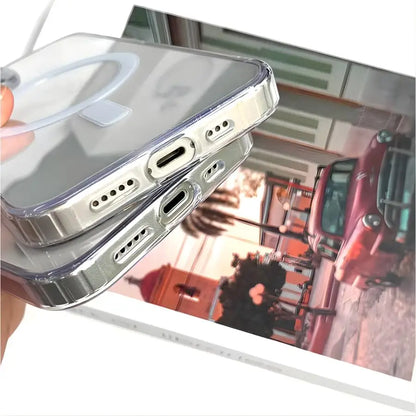 Capinha Transparente Magnetica de Luxo Para iPhone 11, 12, 13, 14, XR, X, XS Max, 7, 8 Plus com Proteção de Câmera