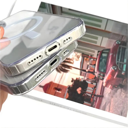 Capinha Transparente Magnetica de Luxo Para iPhone 11, 12, 13, 14, XR, X, XS Max, 7, 8 Plus com Proteção de Câmera