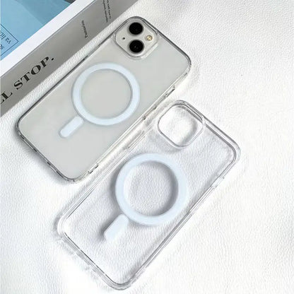 Capinha Transparente Magnetica de Luxo Para iPhone 11, 12, 13, 14, XR, X, XS Max, 7, 8 Plus com Proteção de Câmera