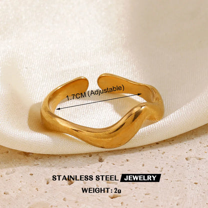 Anel Feminino Gold vazado – Aço Inoxidável À Prova D'água