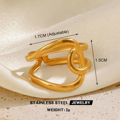 Anel Feminino Gold vazado – Aço Inoxidável À Prova D'água