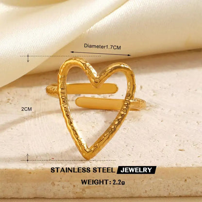 Anel Feminino Gold vazado – Aço Inoxidável À Prova D'água