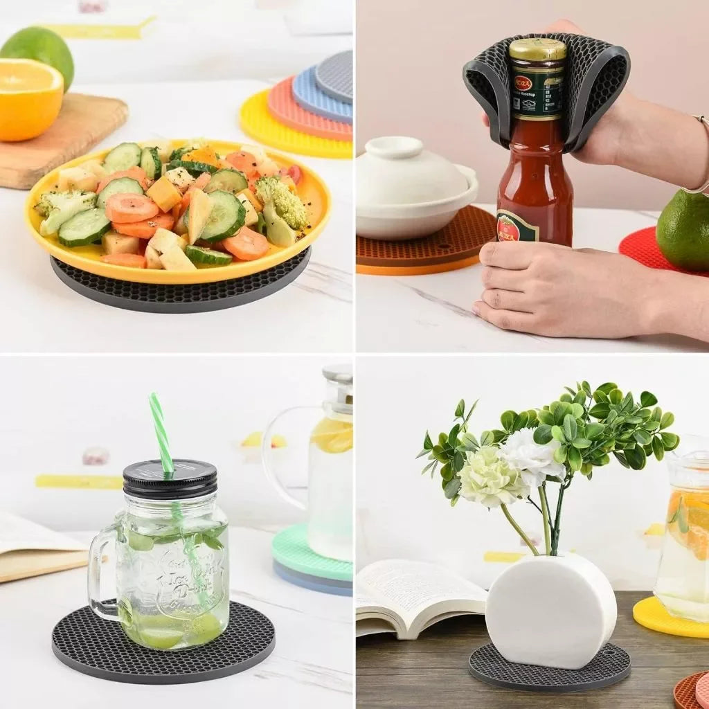 4 Kit Silicone Cookware Coaster Slip Resistant Protector Coaster For Cutlery
