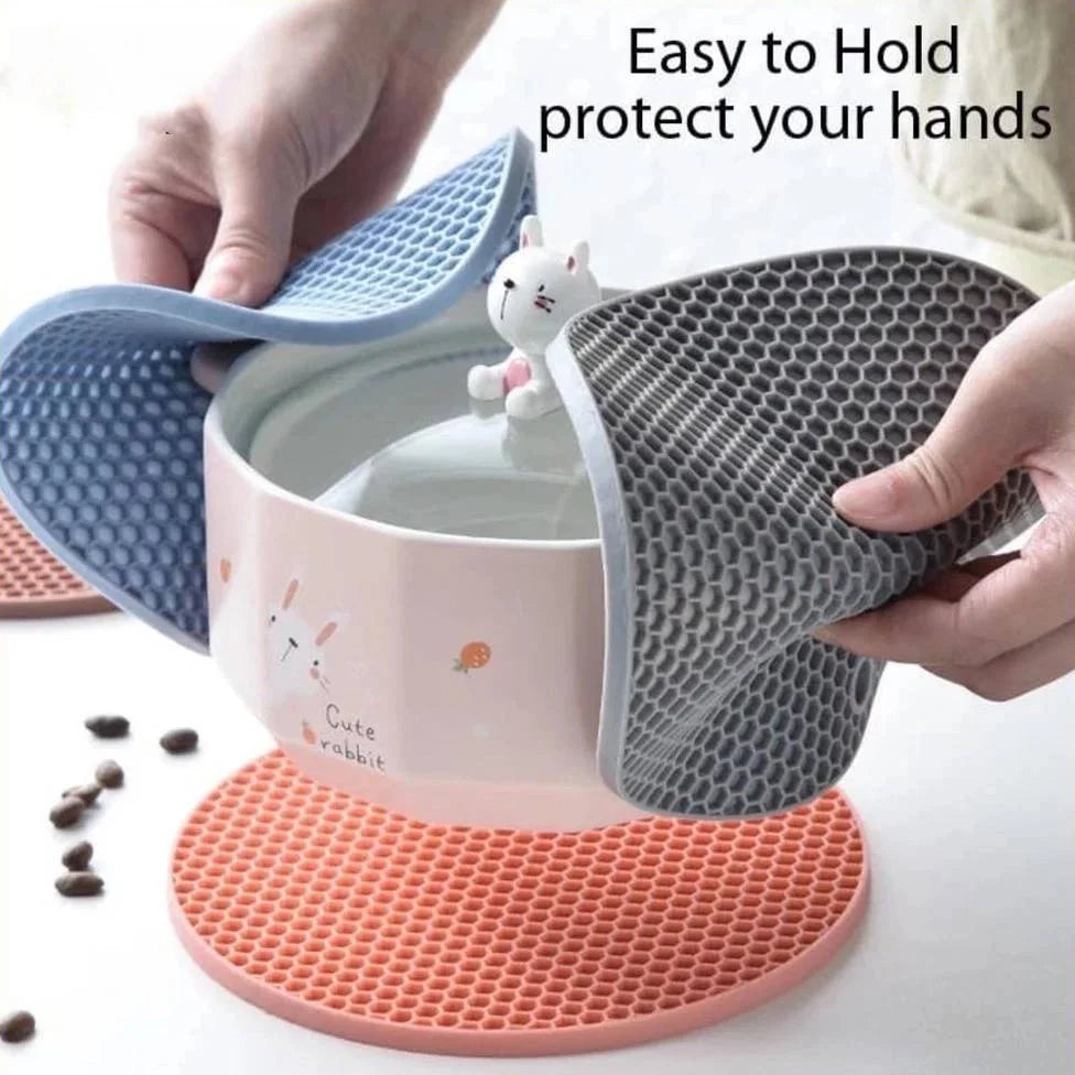4 Kit Silicone Cookware Coaster Slip Resistant Protector Coaster For Cutlery
