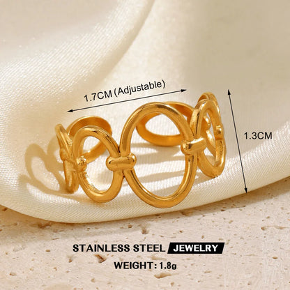 Anel Feminino Gold vazado – Aço Inoxidável À Prova D'água