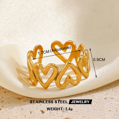 Anel Feminino Gold vazado – Aço Inoxidável À Prova D'água