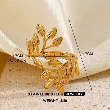 Anel Feminino Gold vazado – Aço Inoxidável À Prova D'água