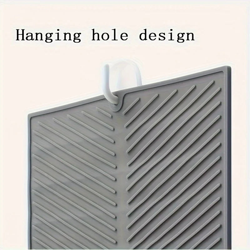 Silicone Draining Mat, Dish Drying Pad, Folding Draining Mat, Large Drain Pad, Drainer Mat, Heat Resistant Pot Mat