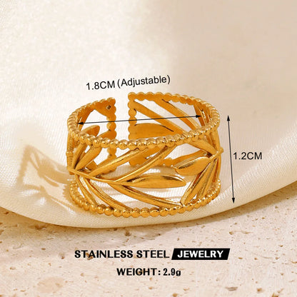 Anel Feminino Gold vazado – Aço Inoxidável À Prova D'água