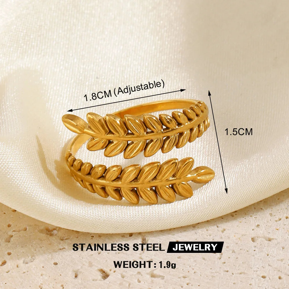 Anel Feminino Gold vazado – Aço Inoxidável À Prova D'água
