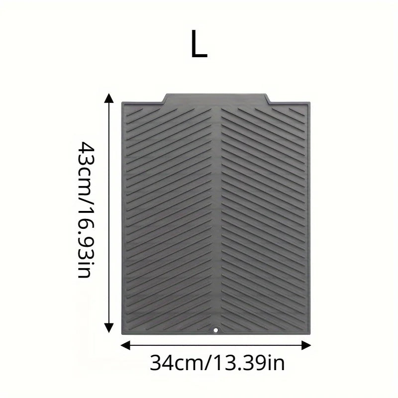 Silicone Draining Mat, Dish Drying Pad, Folding Draining Mat, Large Drain Pad, Drainer Mat, Heat Resistant Pot Mat