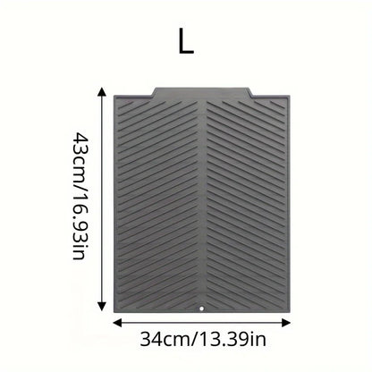Silicone Draining Mat, Dish Drying Pad, Folding Draining Mat, Large Drain Pad, Drainer Mat, Heat Resistant Pot Mat