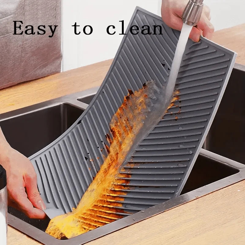 Silicone Draining Mat, Dish Drying Pad, Folding Draining Mat, Large Drain Pad, Drainer Mat, Heat Resistant Pot Mat