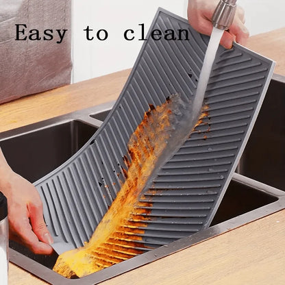 Silicone Draining Mat, Dish Drying Pad, Folding Draining Mat, Large Drain Pad, Drainer Mat, Heat Resistant Pot Mat