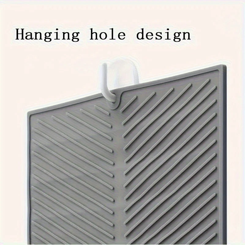 Silicone Draining Mat, Dish Drying Pad, Folding Draining Mat, Large Drain Pad, Drainer Mat, Heat Resistant Pot Mat