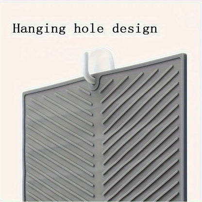 Silicone Draining Mat, Dish Drying Pad, Folding Draining Mat, Large Drain Pad, Drainer Mat, Heat Resistant Pot Mat