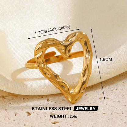 Anel Feminino Gold vazado – Aço Inoxidável À Prova D'água